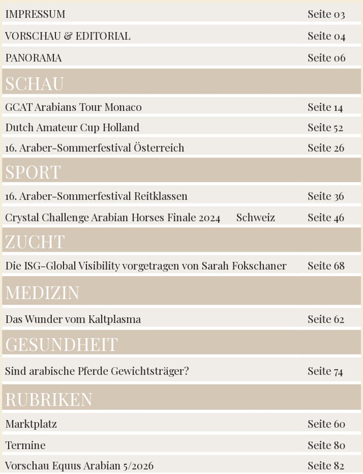 Inhalt Equus Arabian